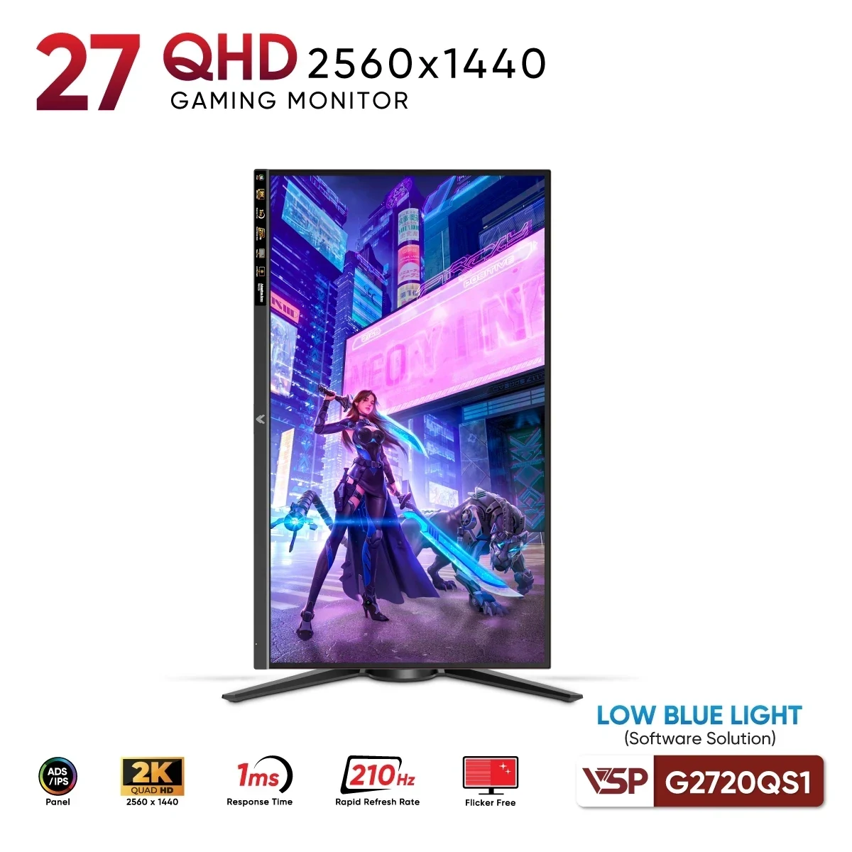 Màn hình VSP G2720QS1 - 27 inch - QHD - IPS - 210HZ - New