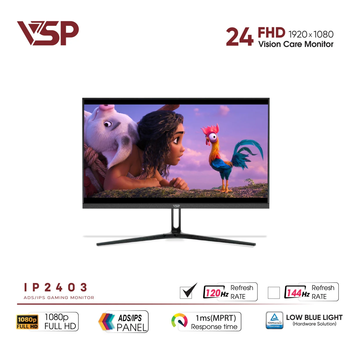 Màn hình VSP IP2403 Ver120Hz - 23,8 inch - FHD - IPS - 120HZ - New
