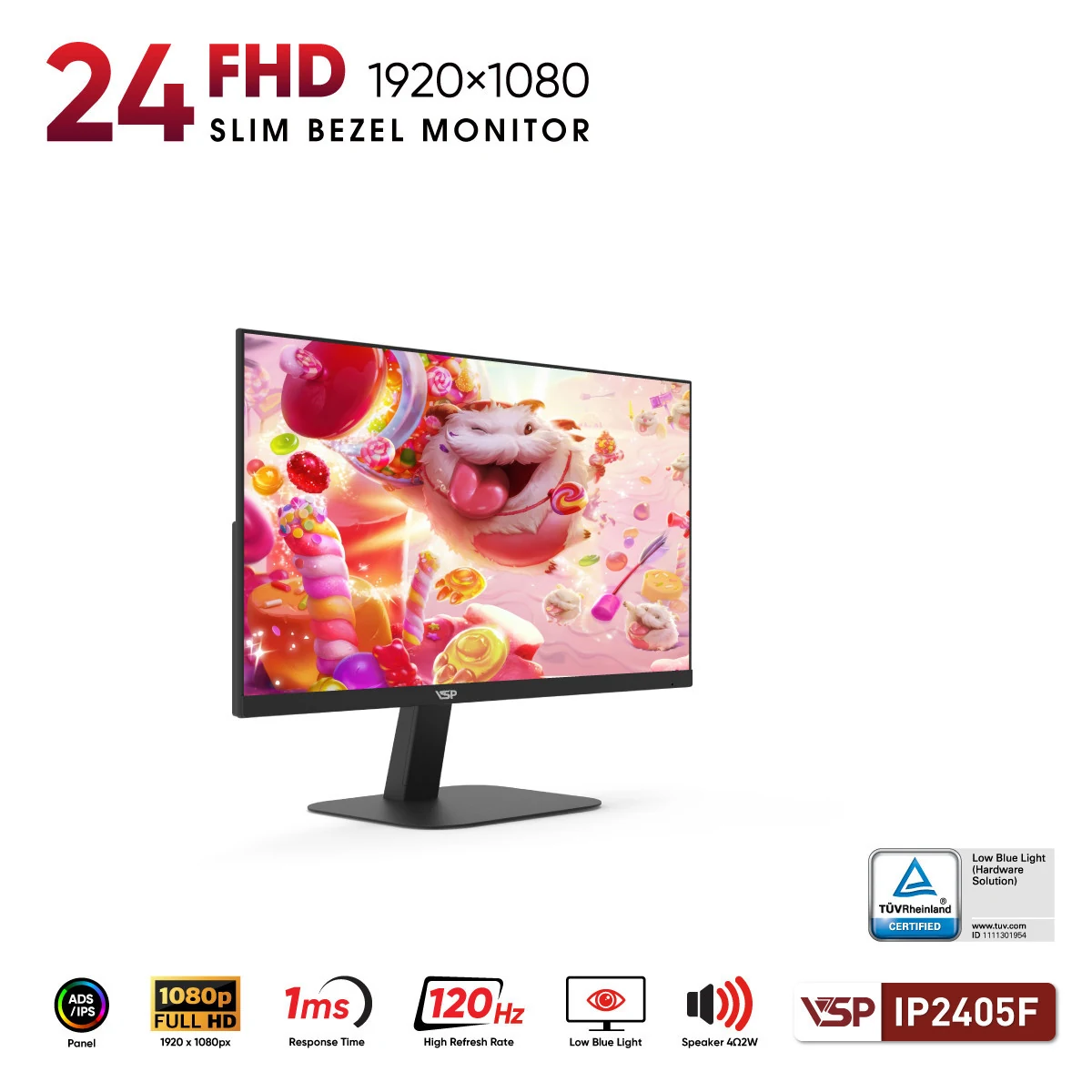Màn hình VSP IP2405F Ver2025 - 23,8 inch - FHD - ADS IPS - 120HZ - New
