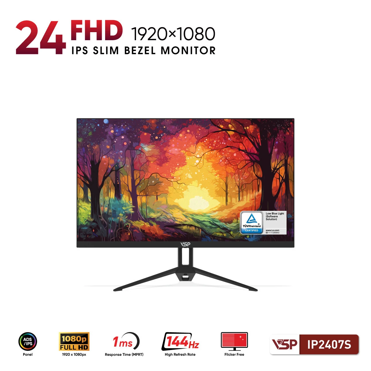 Màn hình VSP IP2407S - 23,8 inch - FHD - IPS - 144HZ - New