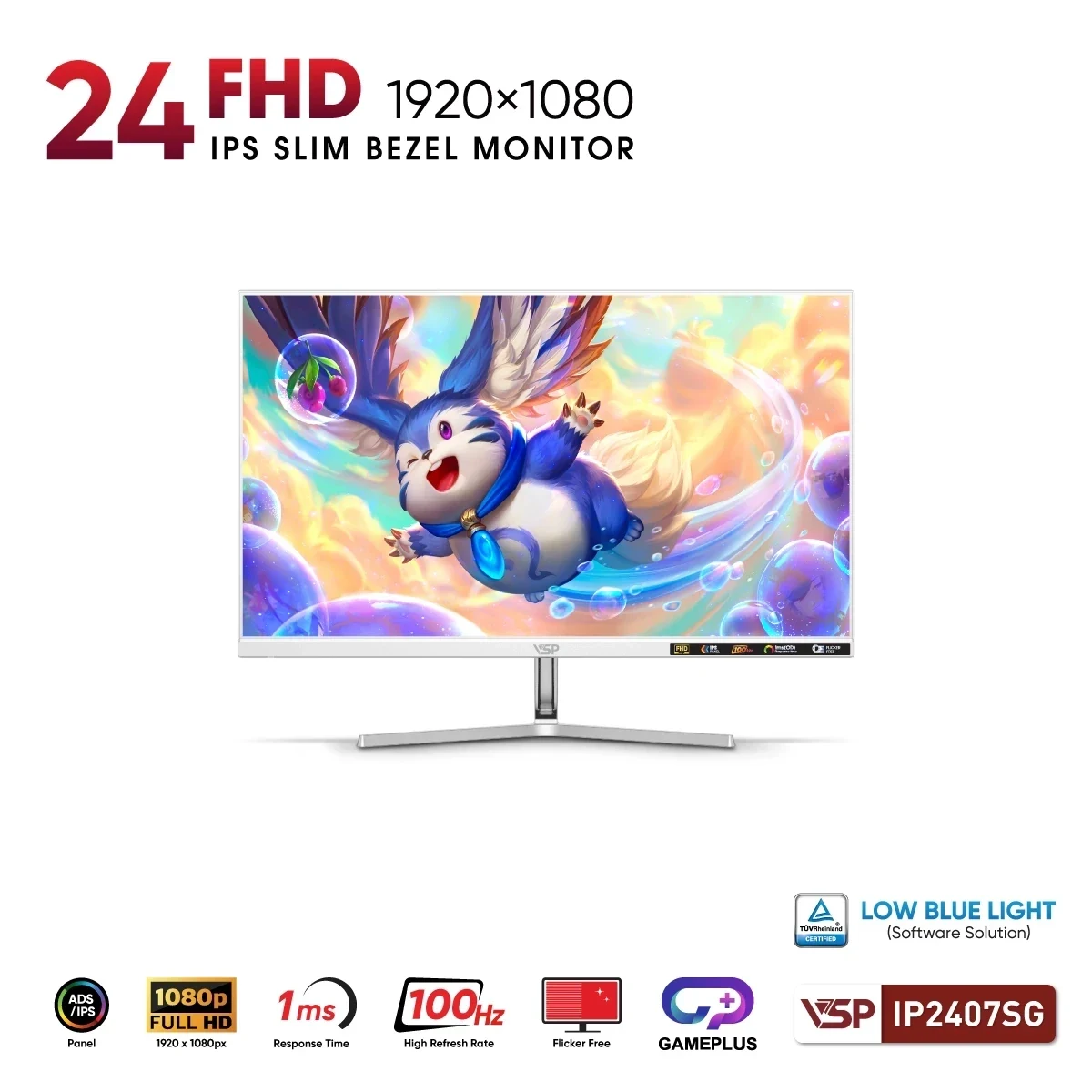 Màn hình VSP IP2407SG White - 23,8 inch - FHD - IPS - 100HZ - New