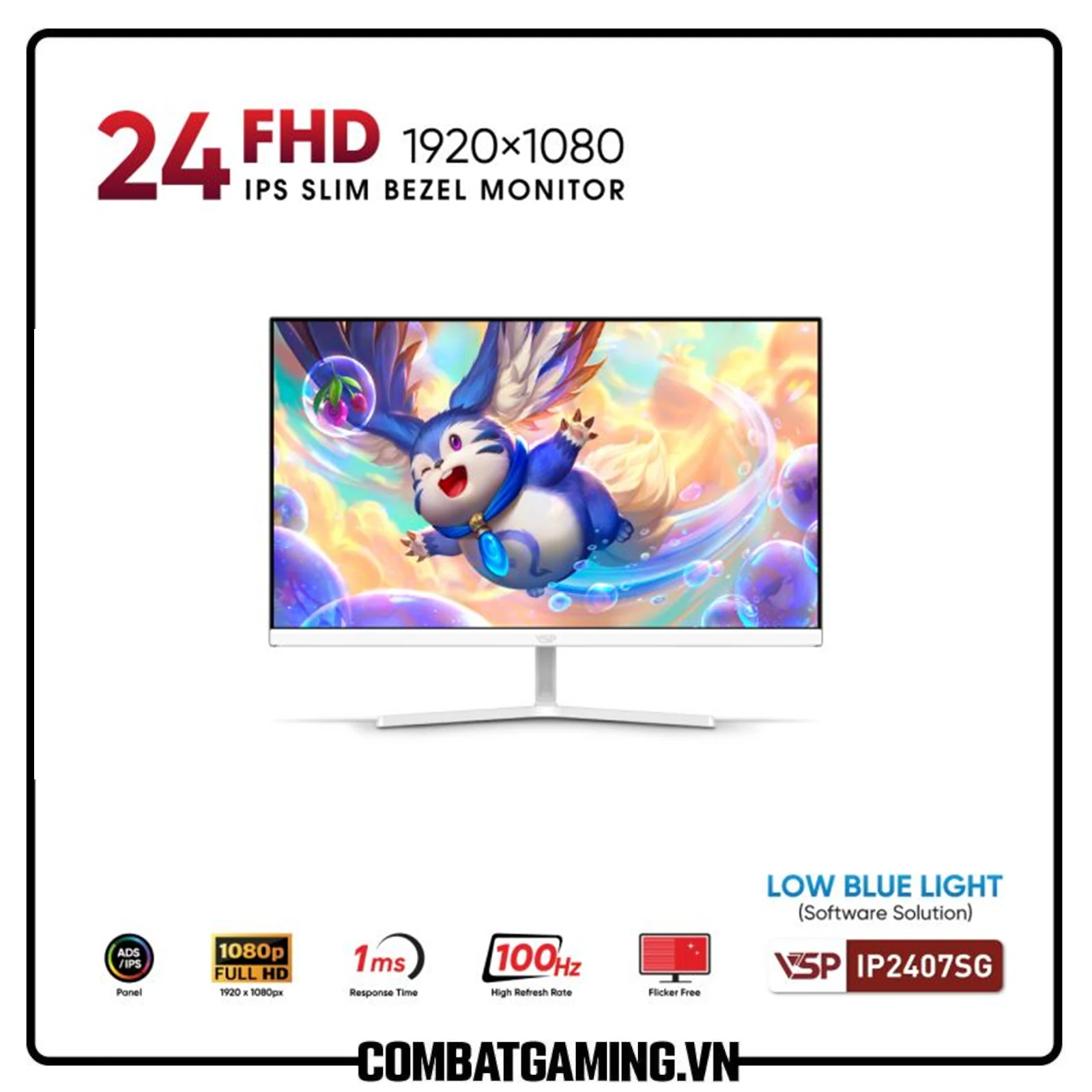 Màn hình VSP IP2407SG White - 23,8 inch - FHD - IPS - 100HZ - New