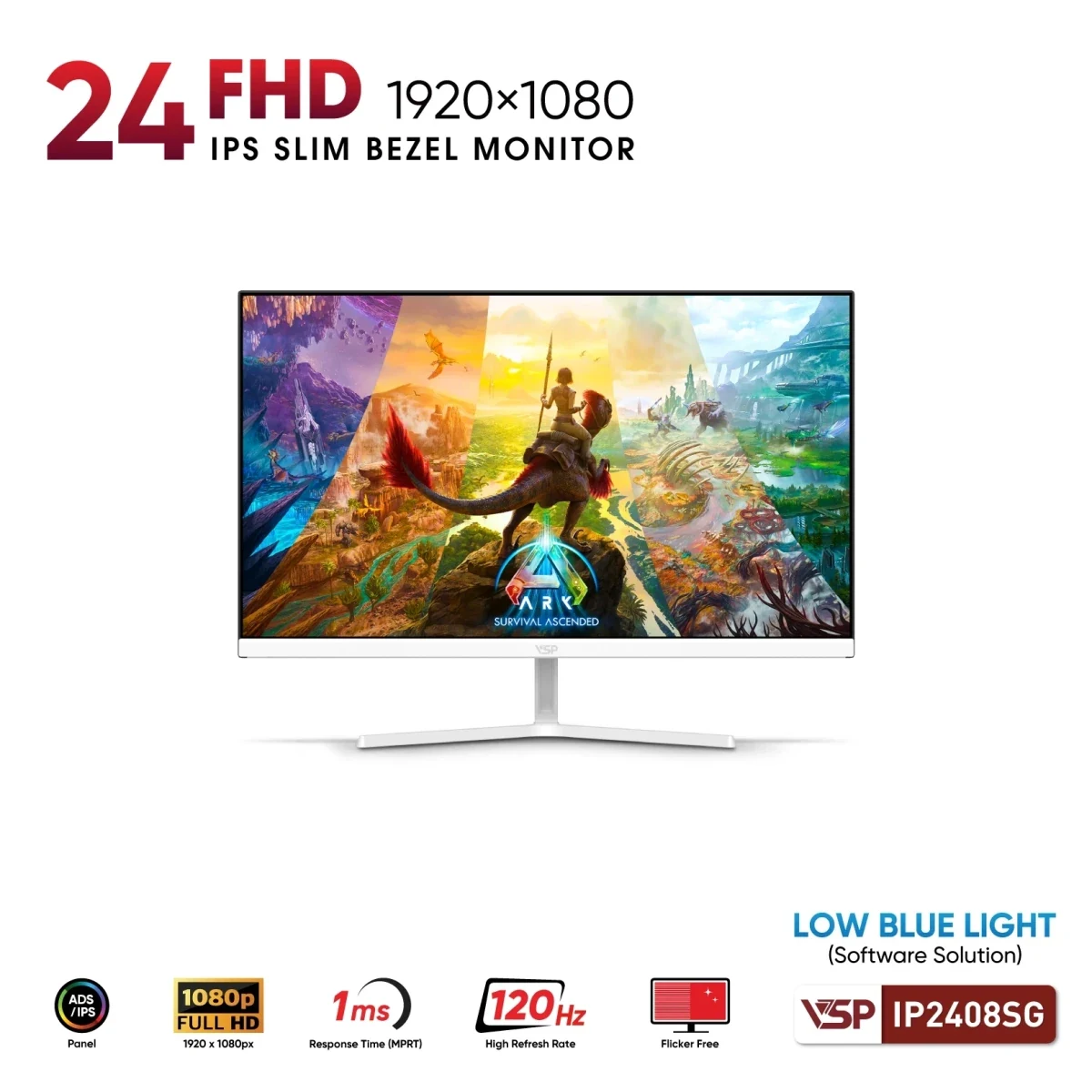 Màn hình VSP IP2408SG White - 23,8 inch - FHD - IPS - 120HZ - New