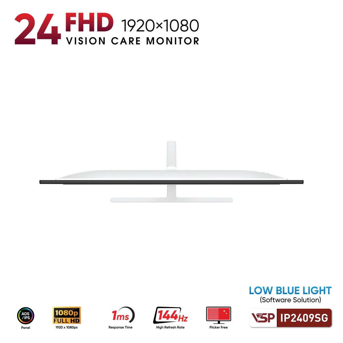 Màn hình VSP IP2409SG White - 23,8 inch - FHD - IPS - 144HZ - New