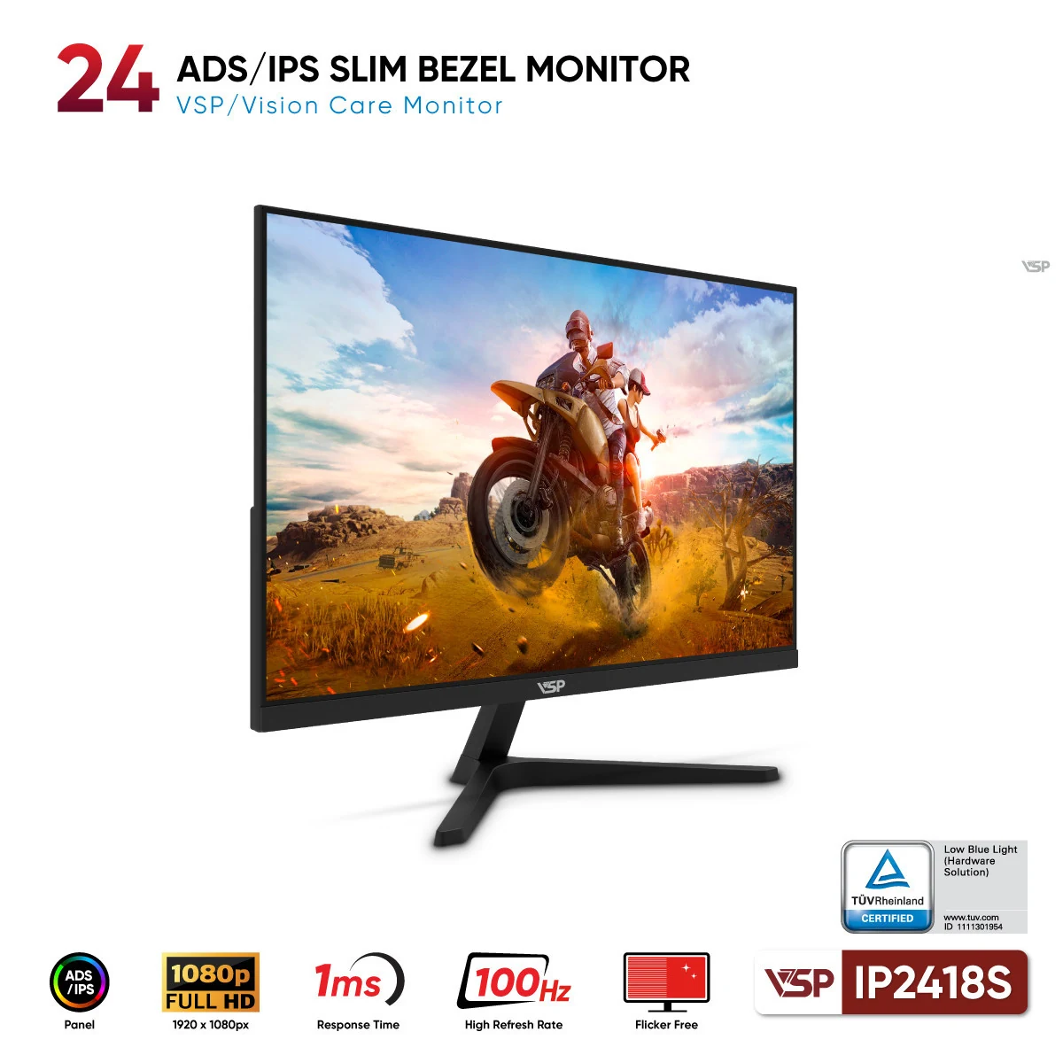 Màn hình VSP IP2418S - 23,8 inch - FHD - ADS IPS - 100HZ - New