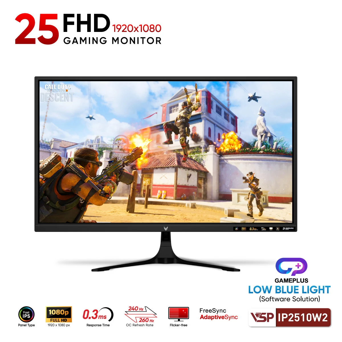 Màn hình VSP IP2510W2 - 24,5 inch - FHD - Fast IPS - 260HZ - New