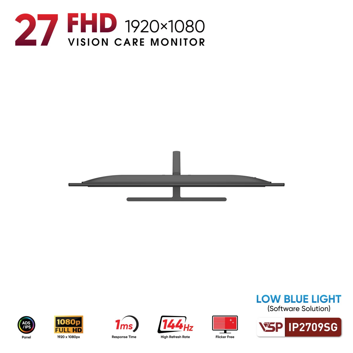 Màn hình VSP IP2709SG Black - 27 inch - FHD - IPS - 144HZ - New