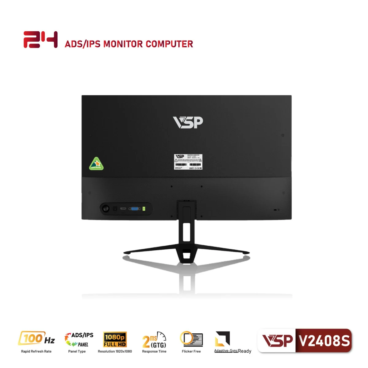 Màn hình VSP V2408S Black - 23,8 inch - FHD - ADS IPS - 100HZ - New