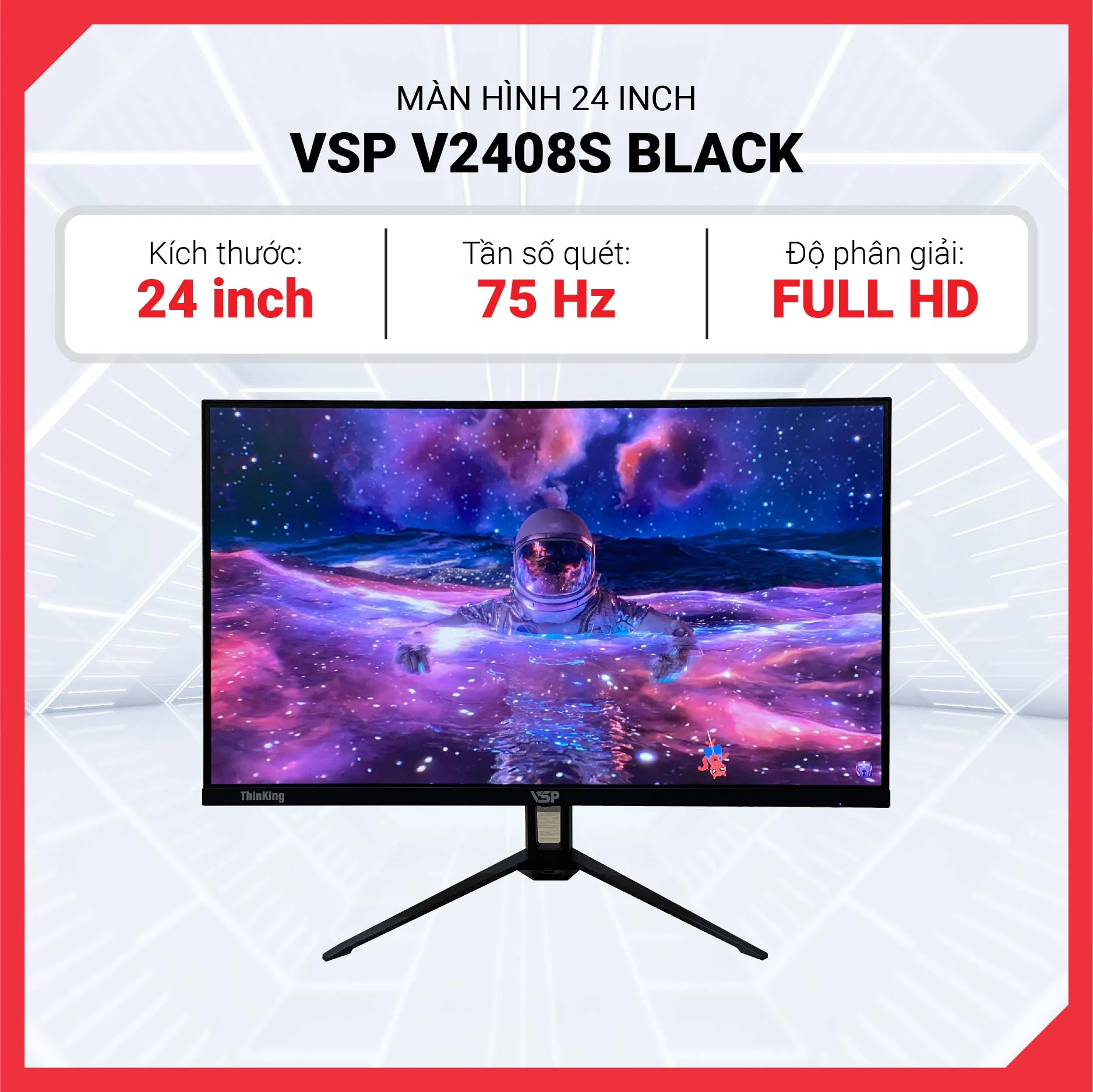 Màn hình VSP V2408S Black - 23,8 inch - FHD - ADS IPS - 100HZ - New