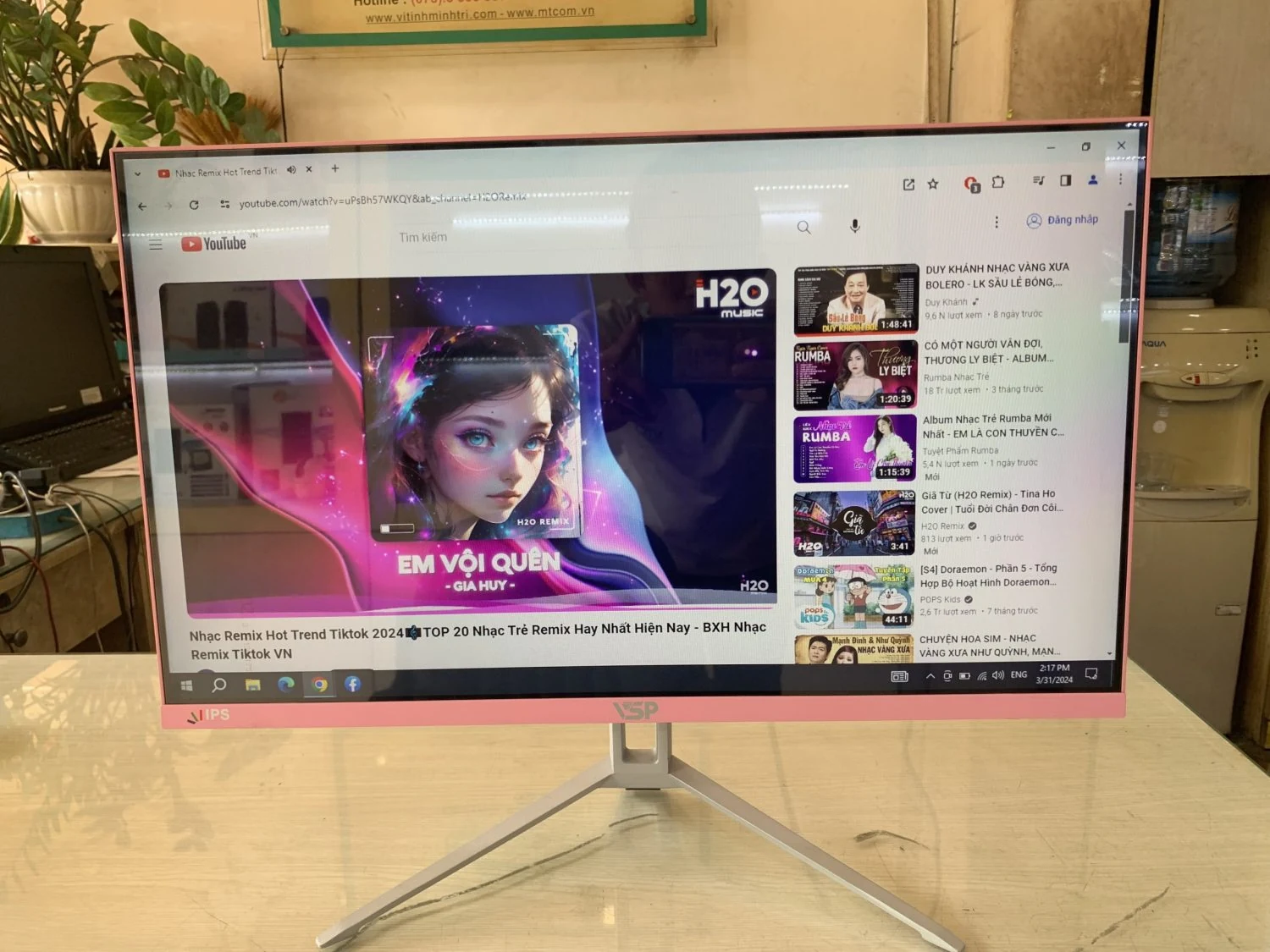 Màn hình VSP V2408S Pink - 23,8 inch - FHD - IPS - 75HZ - New