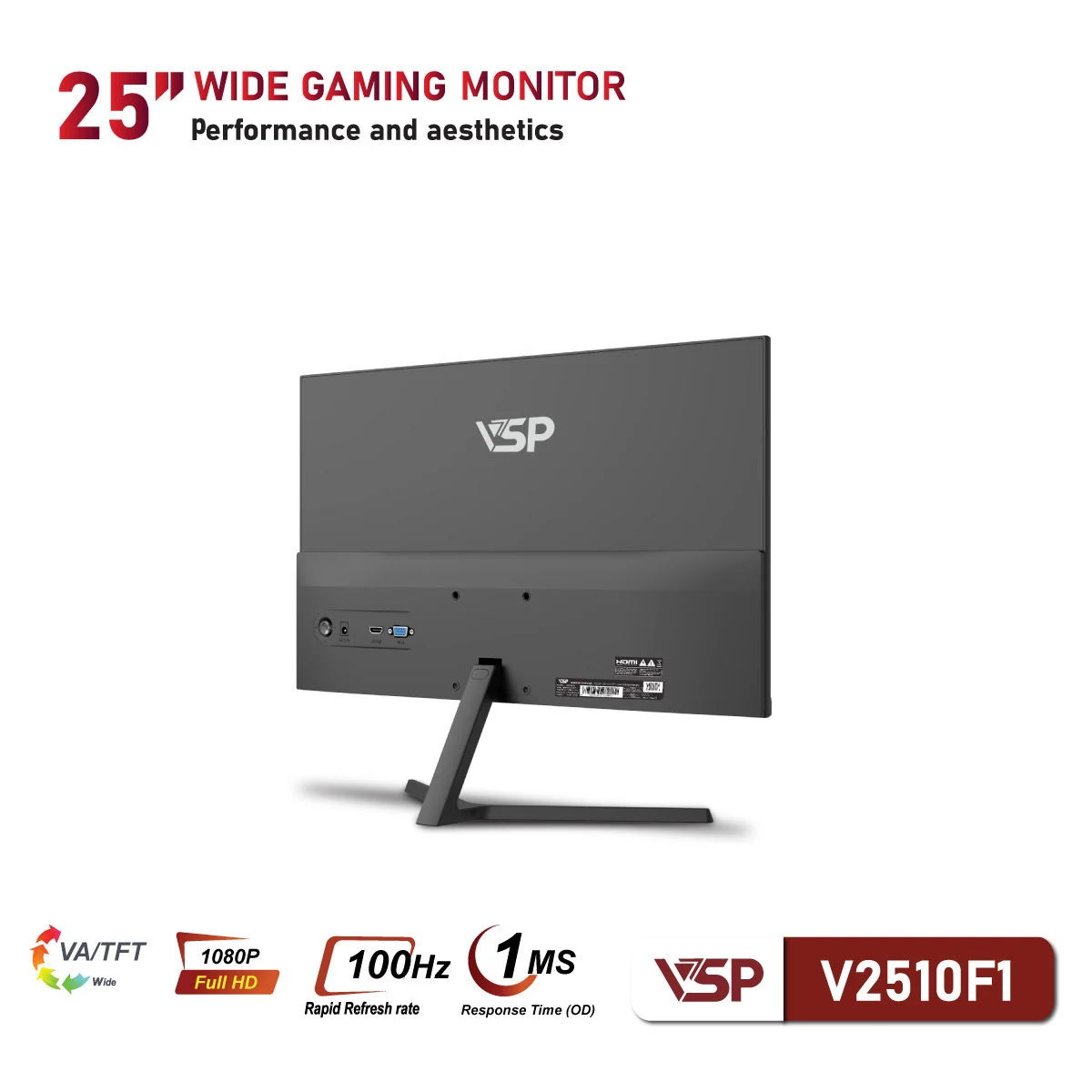 Màn hình VSP V2510F1 Black - 24,5 inch - FHD - VA - 100HZ - New