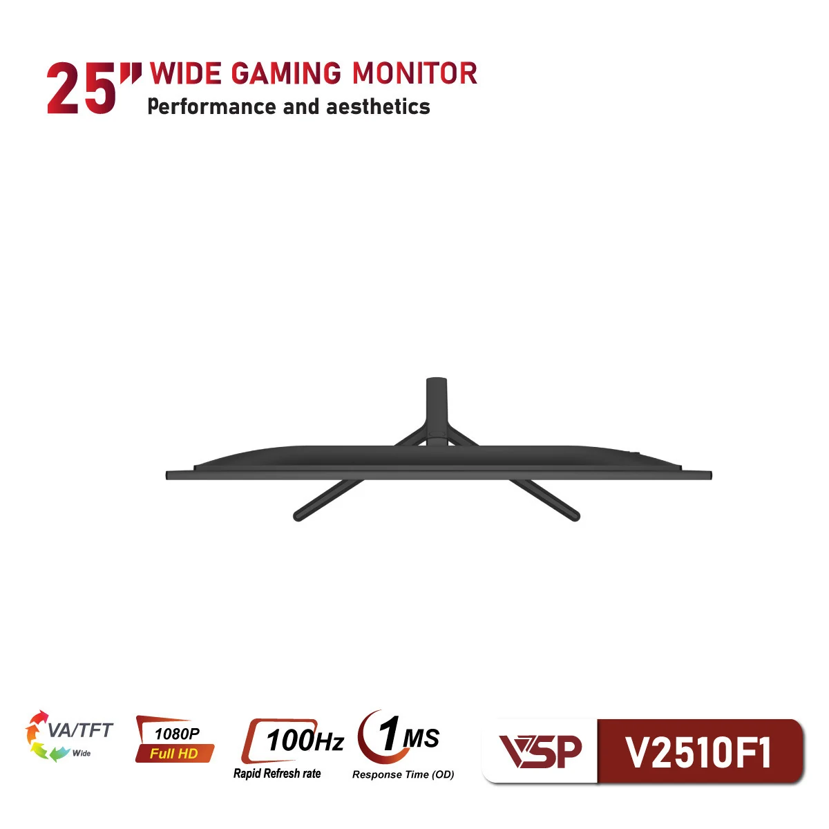 Màn hình VSP V2510F1 Black - 24,5 inch - FHD - VA - 100HZ - New