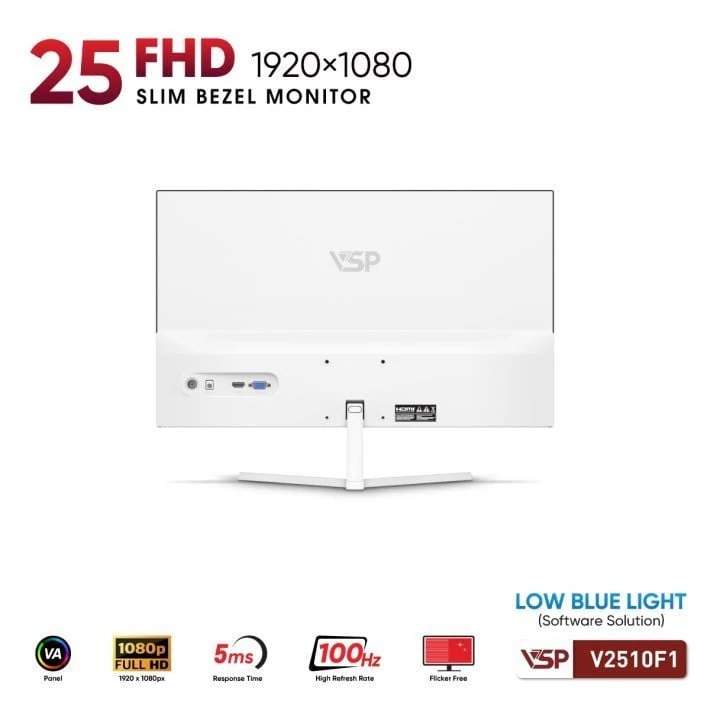 Màn hình VSP V2510F1 White - 24,5 inch - FHD - VA - 100HZ - New