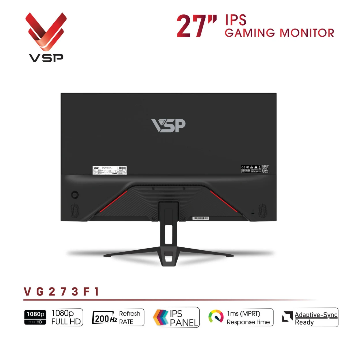 Màn hình VSP VG273F1 Black - 27 inch - FHD - IPS - 200HZ - New