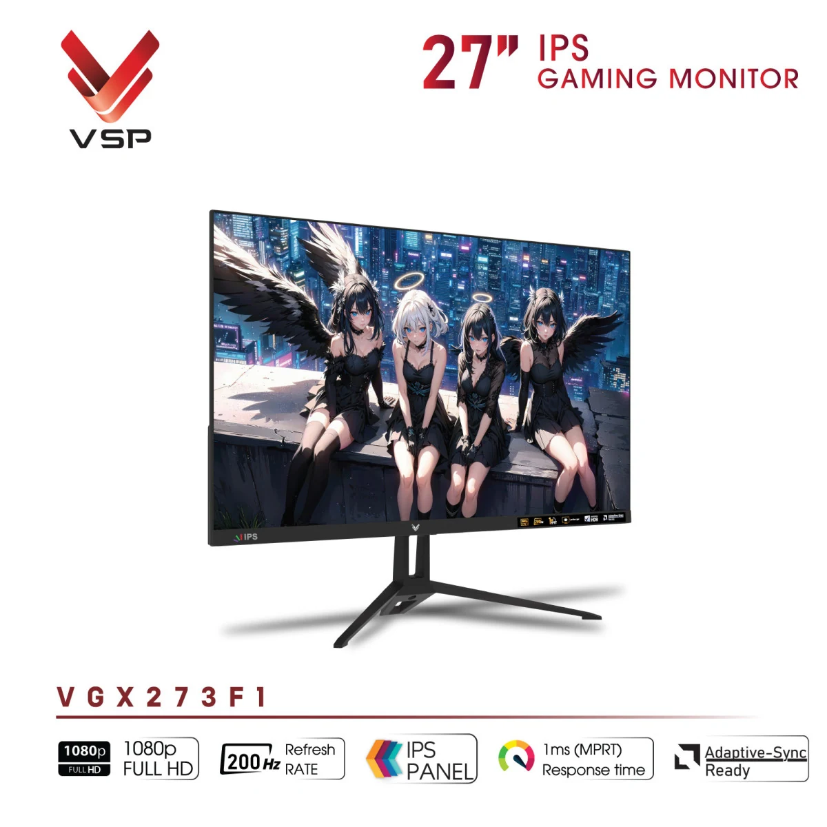 Màn hình VSP VG273F1 Black - 27 inch - FHD - IPS - 200HZ - New
