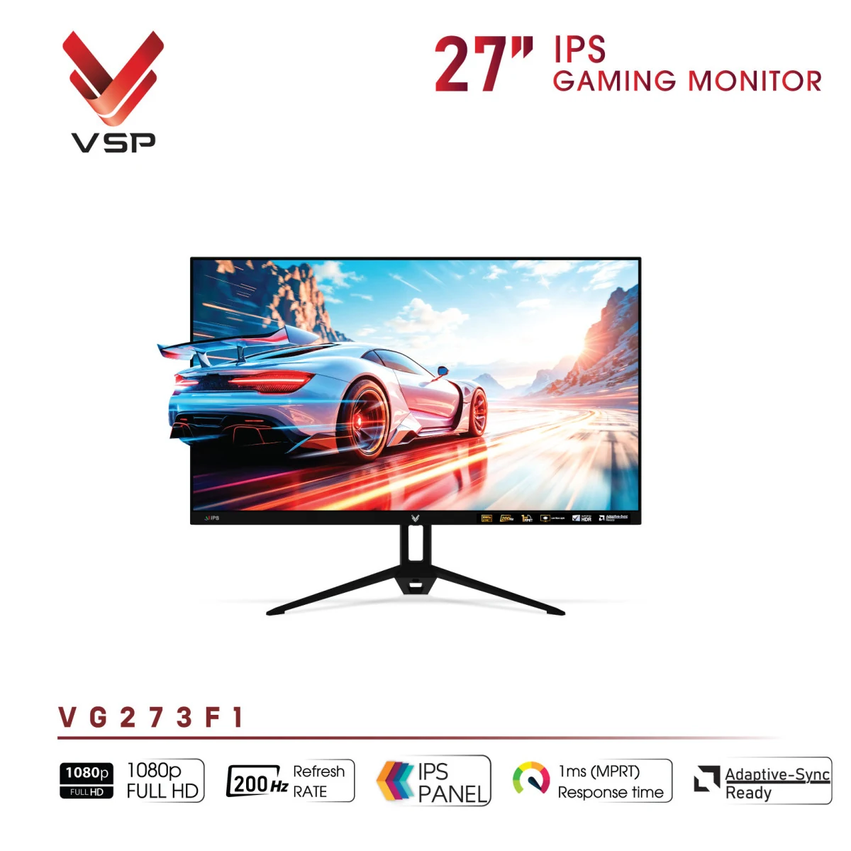 Màn hình VSP VG273F1 White - 27 inch - FHD - IPS - 200HZ - New