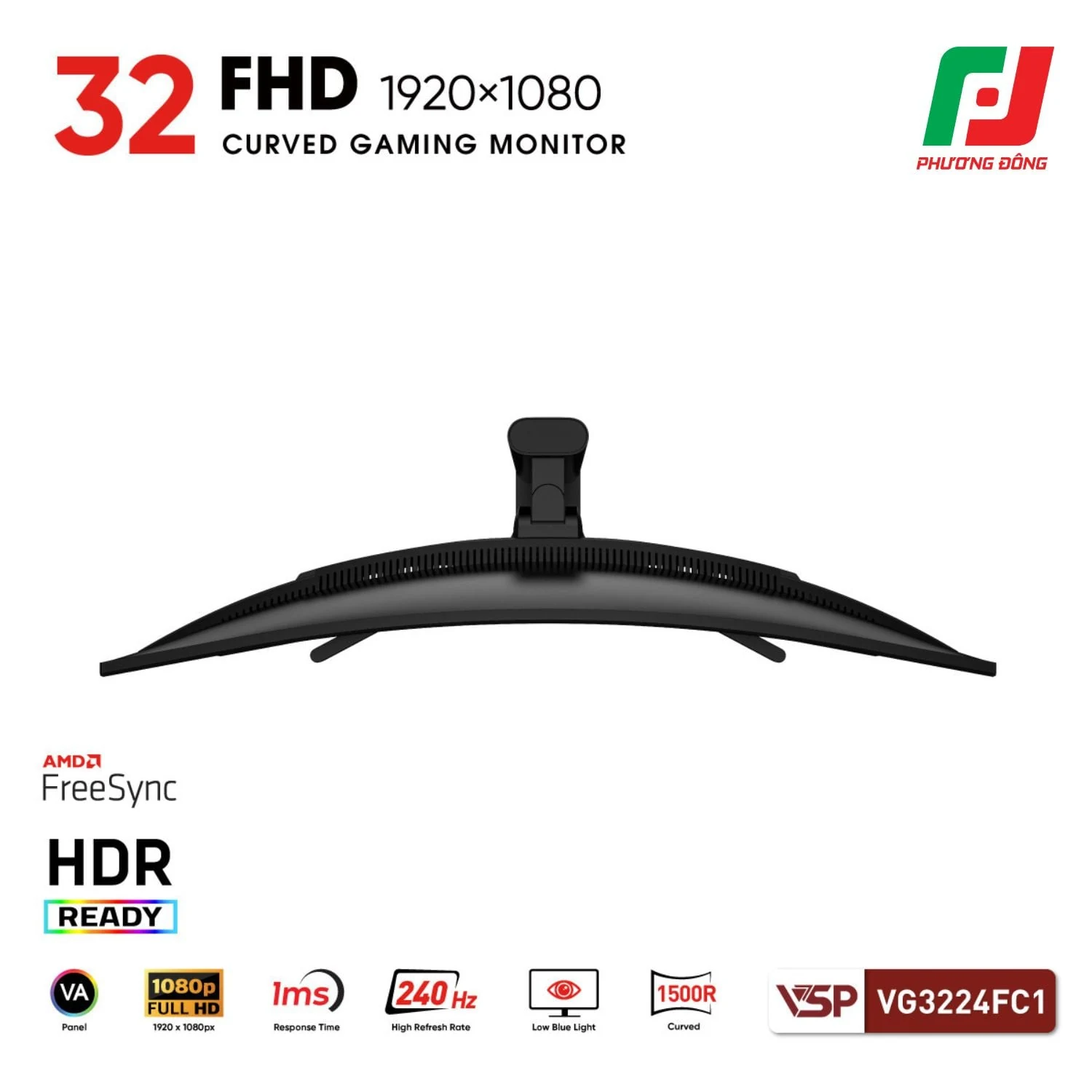 Màn hình VSP VG3224FC1 - 31,5 inch - FHD - VA Cong - 240HZ - New