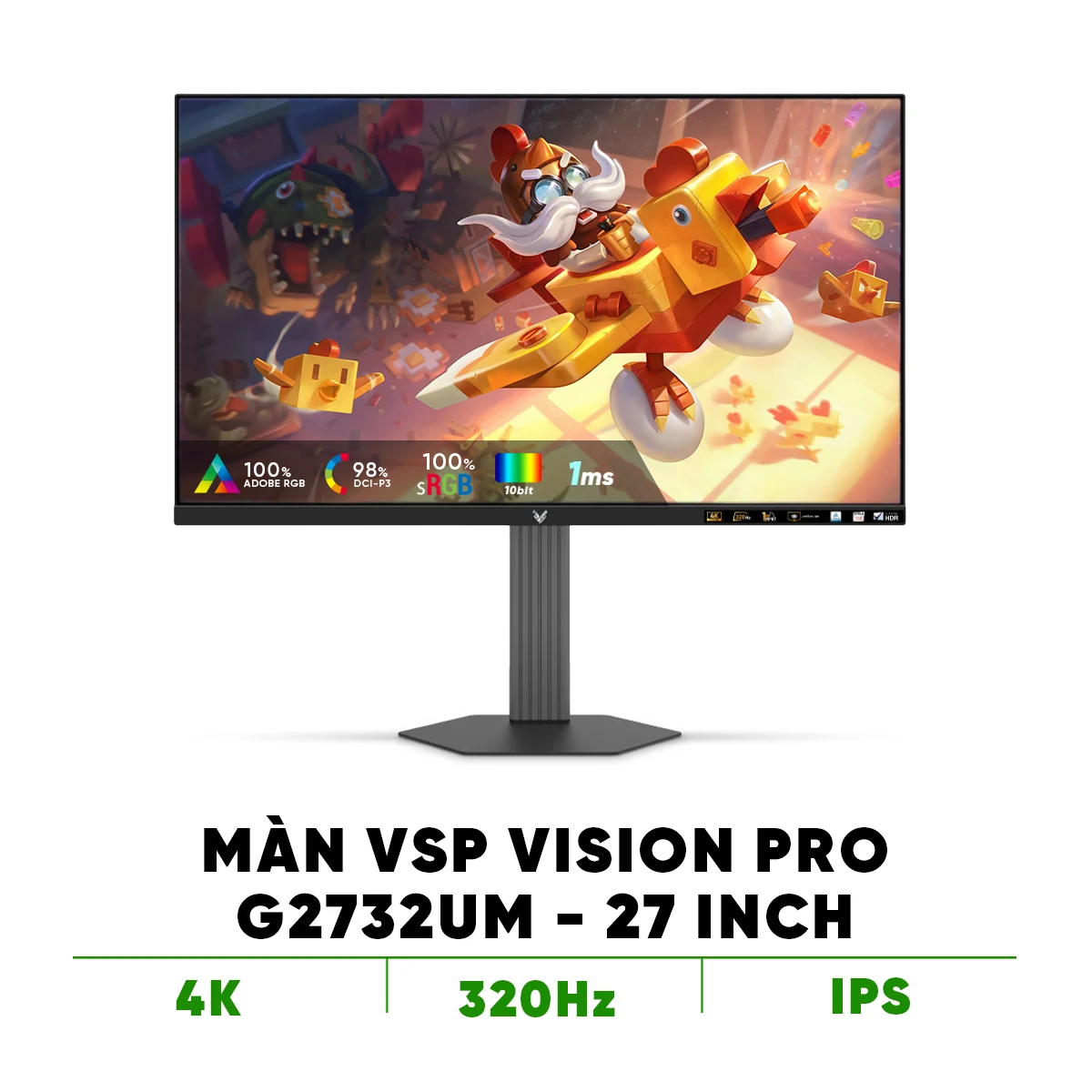 Màn hình VSP Vision Pro G2732UM - 27 inch - 4K UHD / FHD Dual Mode - Fast IPS Mini LED - 320HZ - New