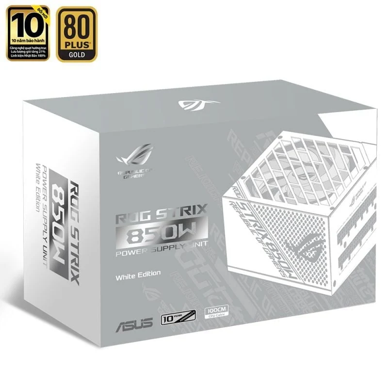 Nguồn PC ASUS ROG Strix 850W Gold White - 80 Plus Gold - Full Modular - New