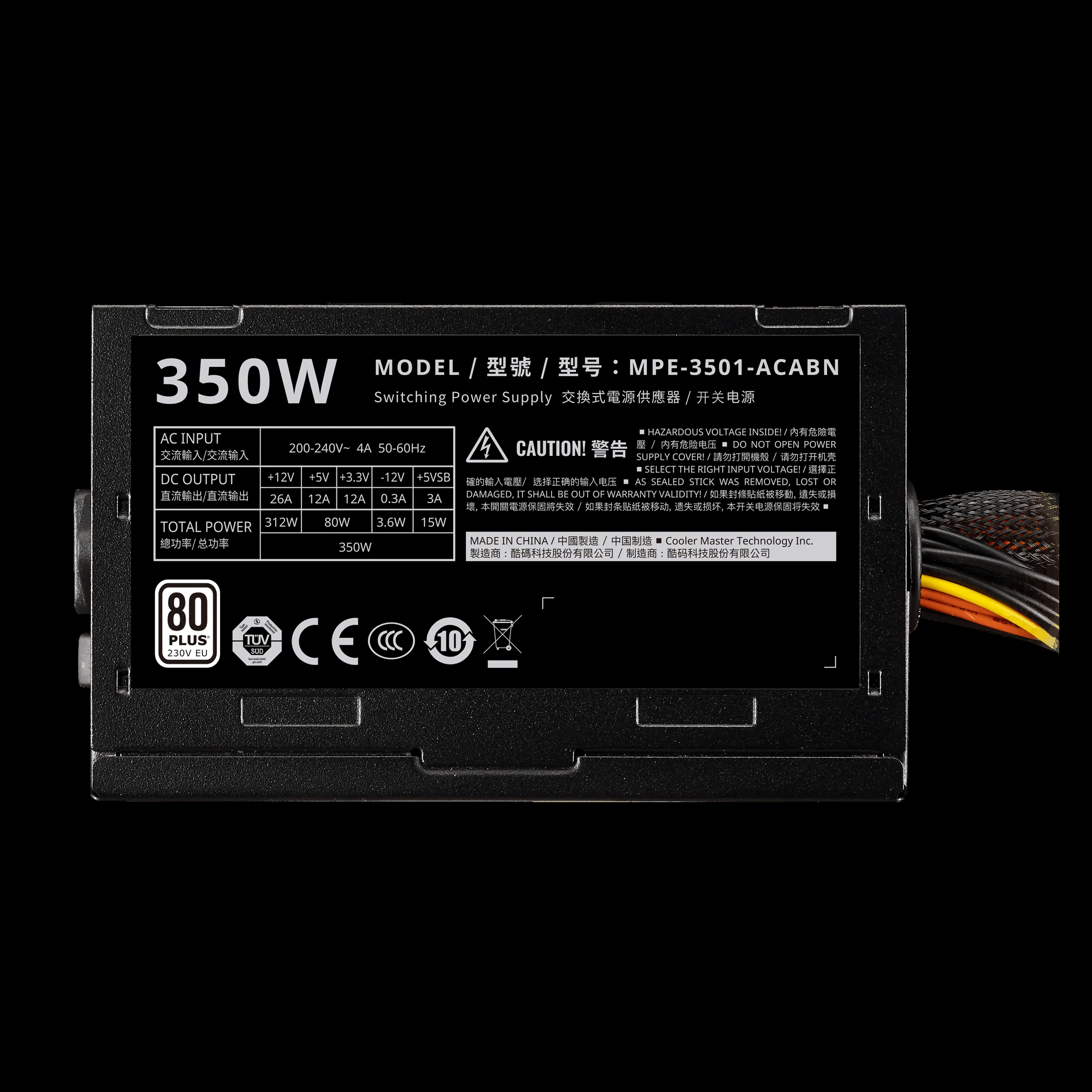 Nguồn PC Cooler Master Elite 350W V4 230V - 80 Plus White - Non Modular - New