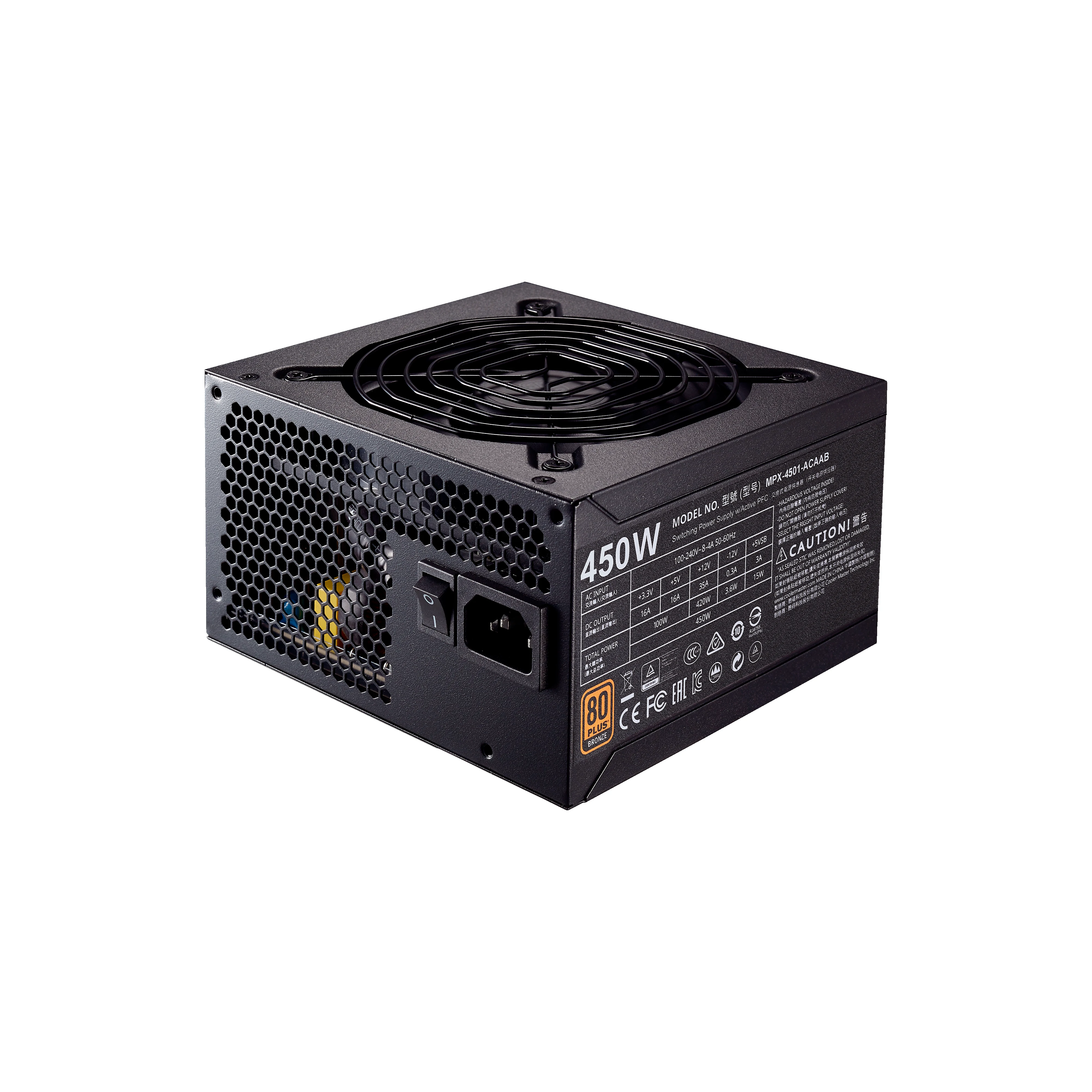 Nguồn PC Cooler Master MWE 450 Bronze V2 - 80 Plus Bronze - Non Modular - New