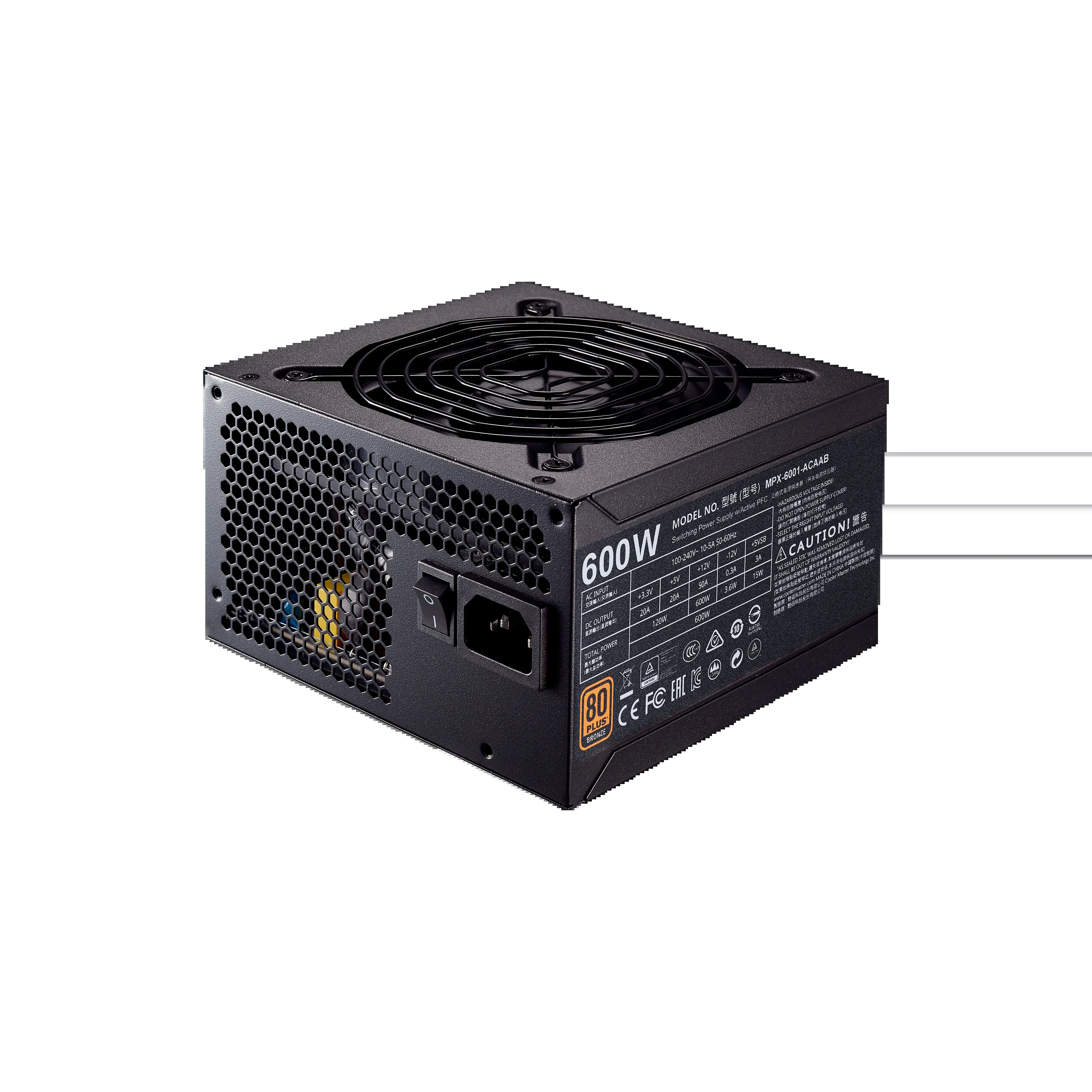 Nguồn PC Cooler Master MWE 600 Bronze V2 230V - 80 Plus Bronze - Non Modular - New