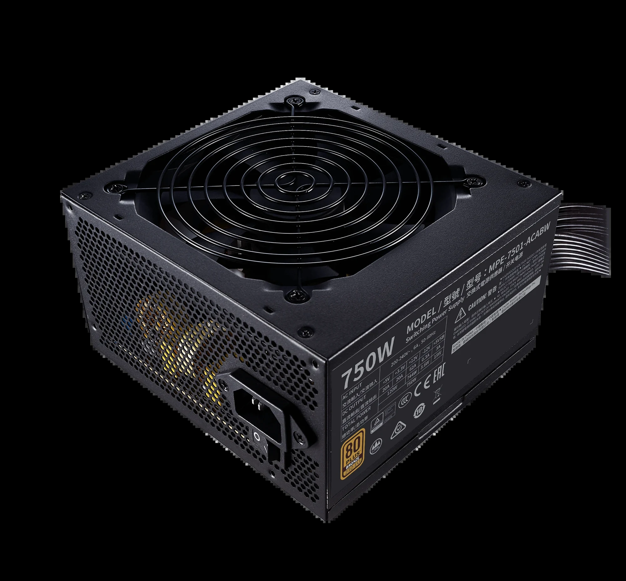 Nguồn PC Cooler Master MWE 750 Bronze V2 230V - 80 Plus Bronze - Non Modular - New