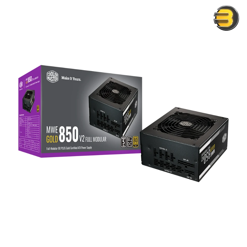 Nguồn PC Cooler Master MWE 850 Gold V2 - 80 Plus Gold - Full Modular - New