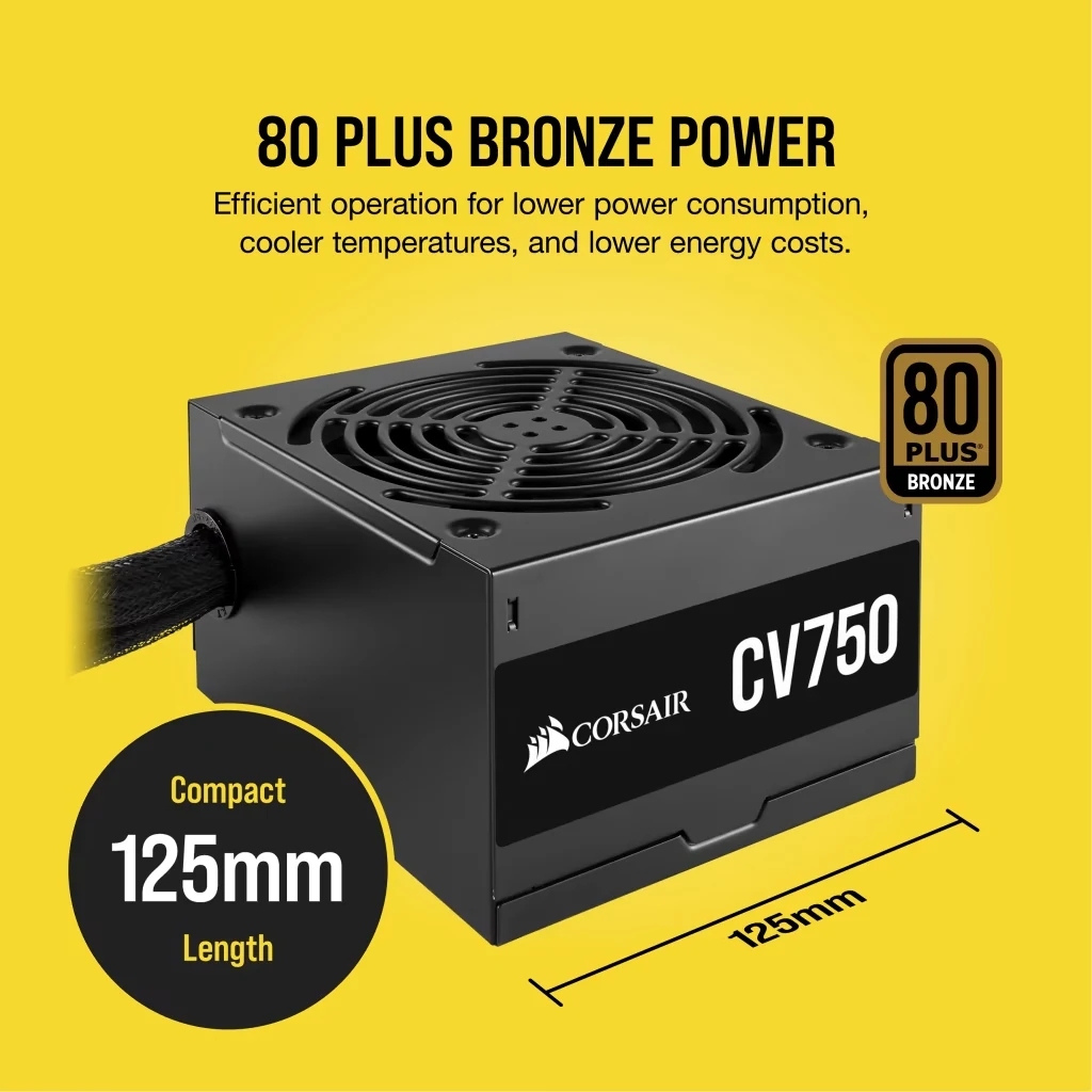 Nguồn PC Corsair CV750 - 80 Plus Bronze - Non Modular - New