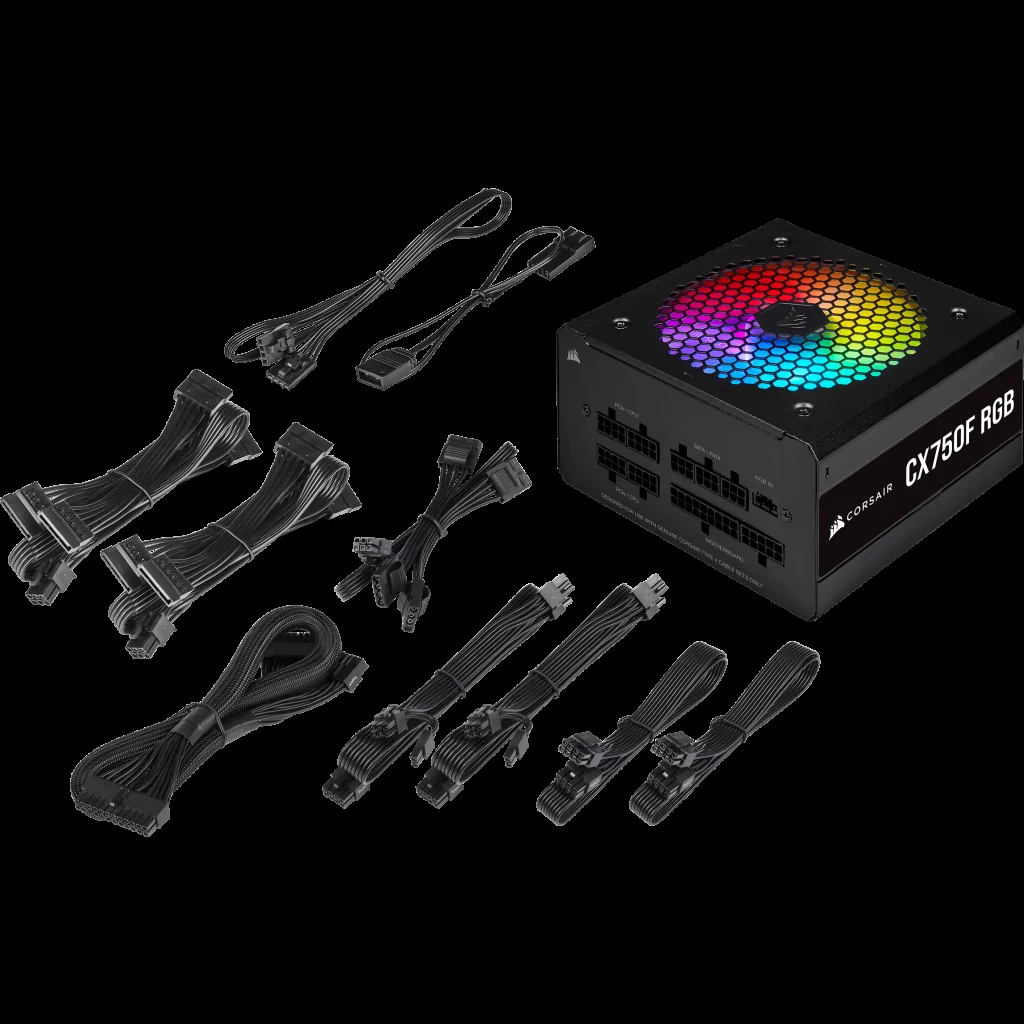 Nguồn PC Corsair CX750F RGB - 80 Plus Bronze - Full Modular - New