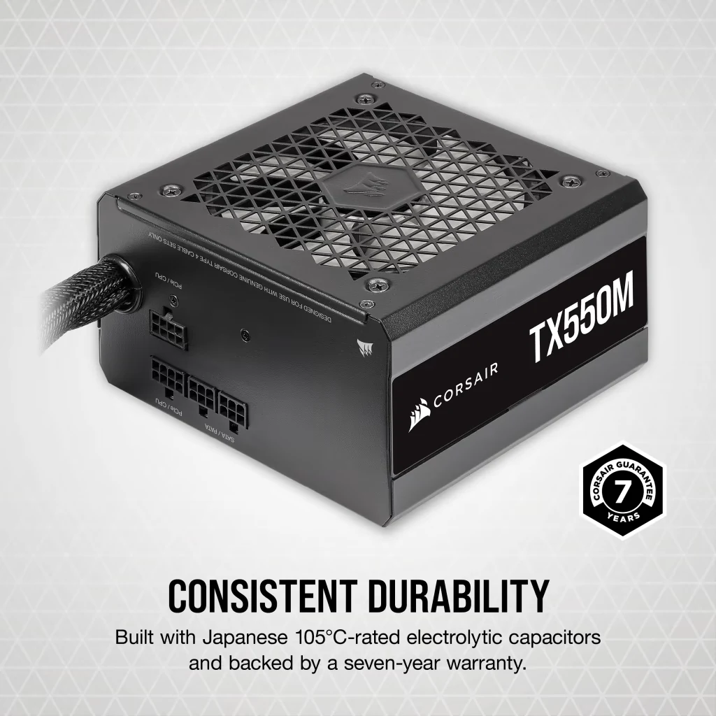 Nguồn PC Corsair TX550M - 80 Plus Gold - Semi Modular - New