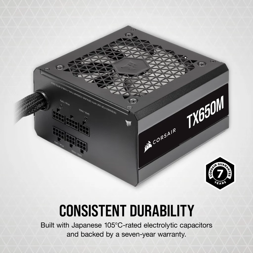 Nguồn PC Corsair TX650M - 80 Plus Gold - Semi Modular - New