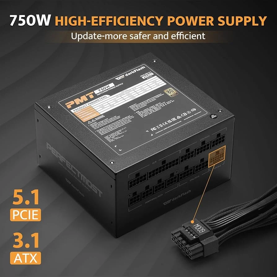 Nguồn PC DarkFlash PMT750 - 80 Plus Gold - Full Modular - New
