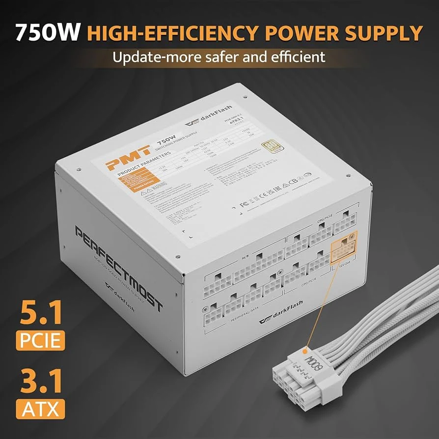 Nguồn PC DarkFlash PMT750 - 80 Plus Gold - Full Modular - New