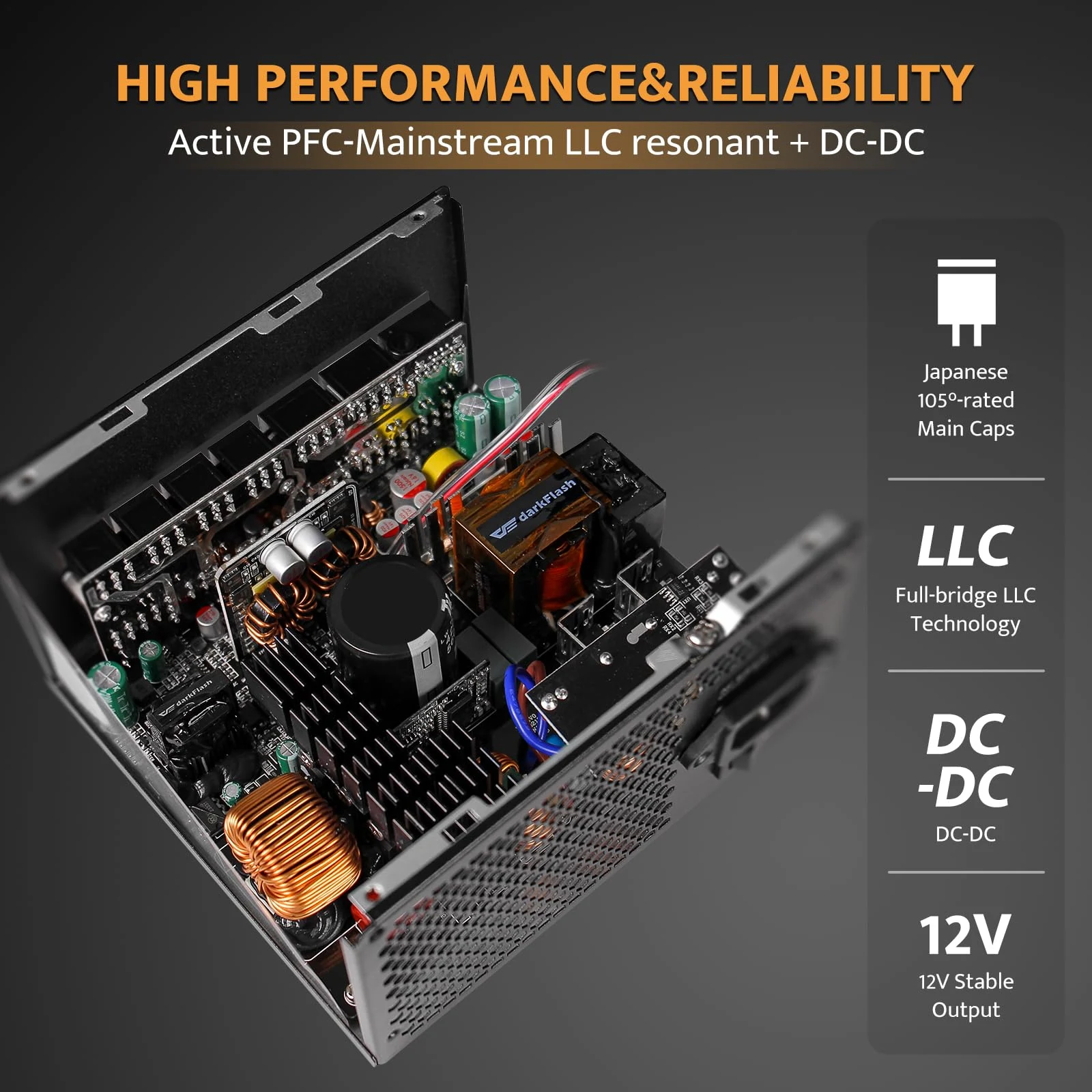 Nguồn PC DarkFlash PMT750 ATX 3.1 - 80 Plus Gold - Full Modular - New
