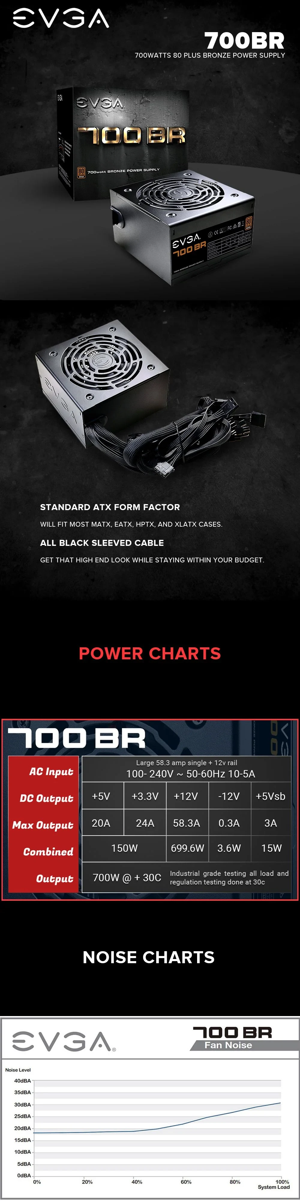Nguồn PC EVGA 700 BR - 80 Plus Bronze - Non Modular - New