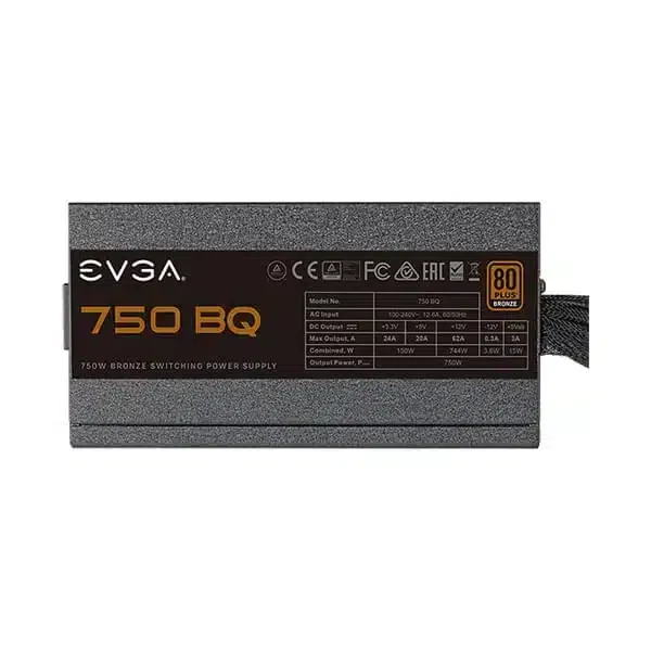 Nguồn PC EVGA 750 BQ - 80 Plus Bronze - Semi Modular - New