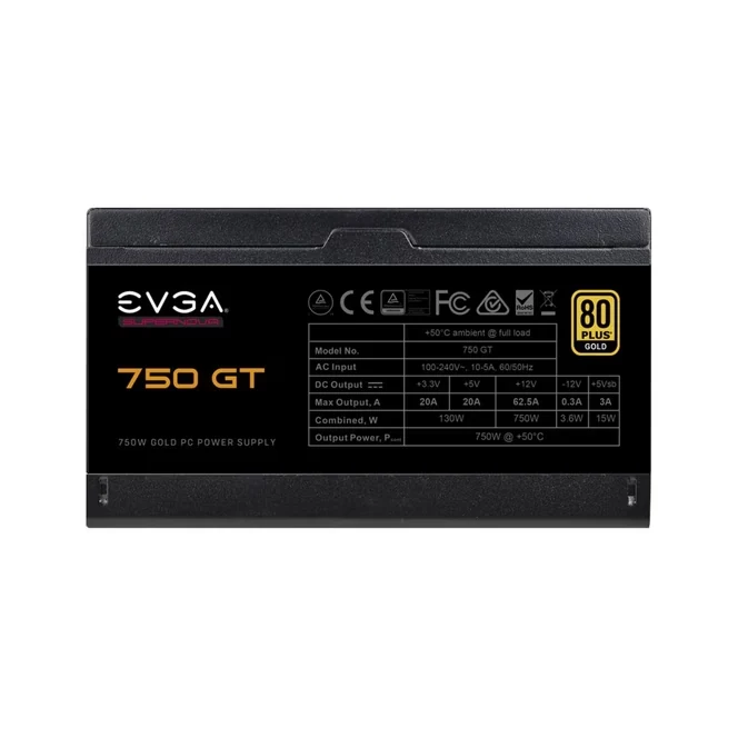 Nguồn PC EVGA 750 GA - 80 Plus Gold - Full Modular - New