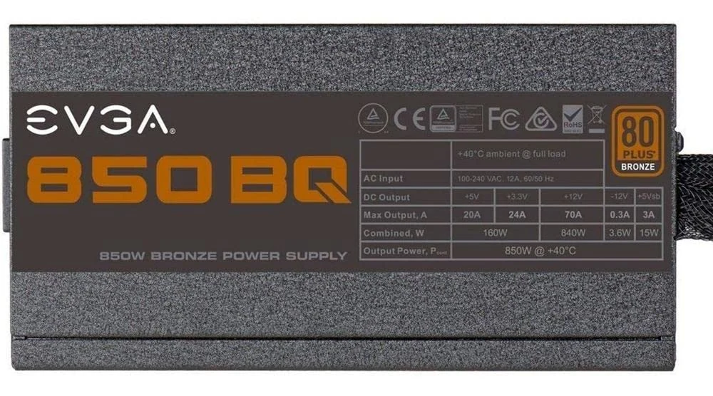 Nguồn PC EVGA 850 BQ - 80 Plus Bronze - Semi Modular - New