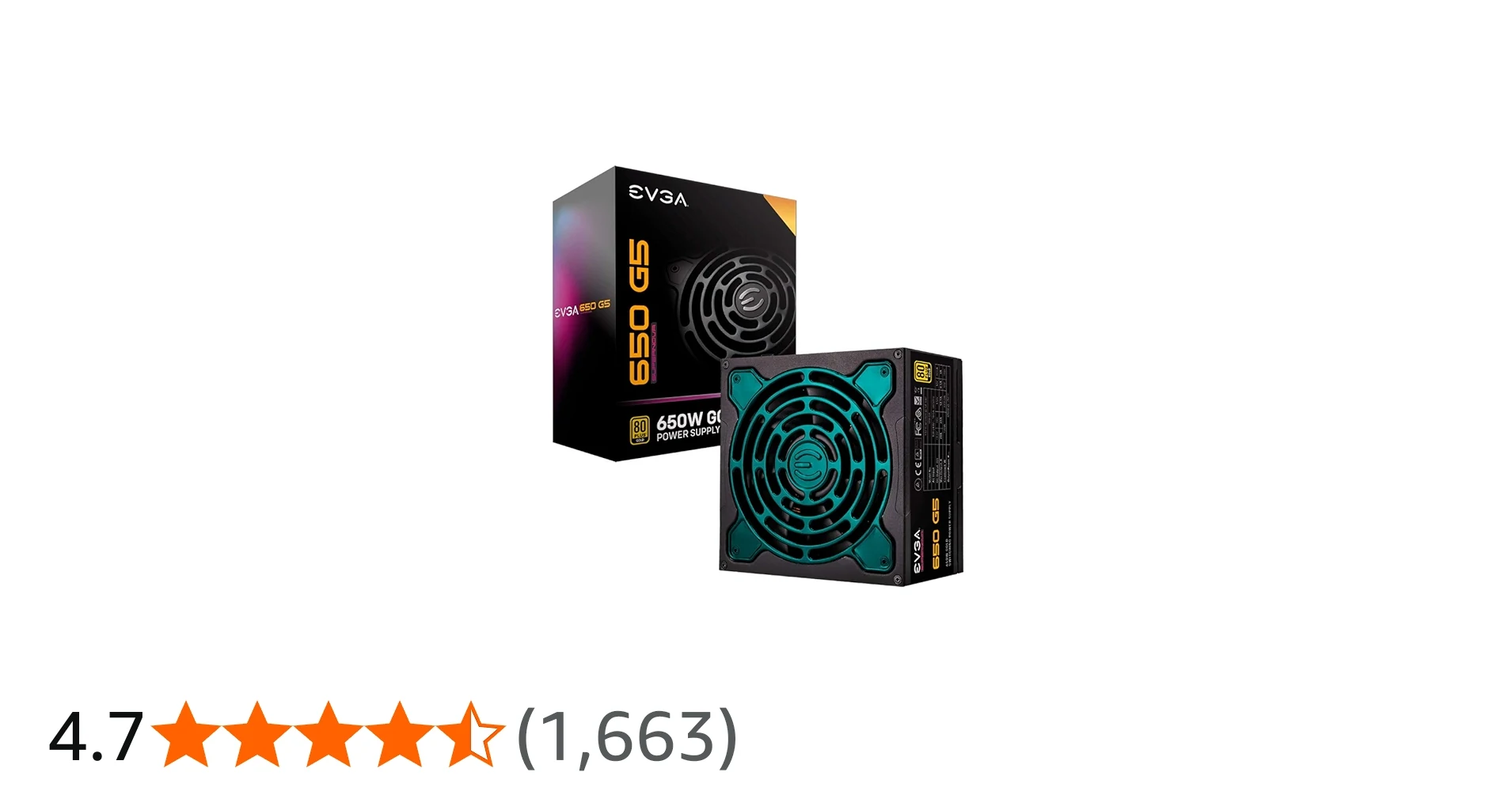 Nguồn PC EVGA SuperNOVA 650 G5 - 80 Plus Gold - Full Modular - New
