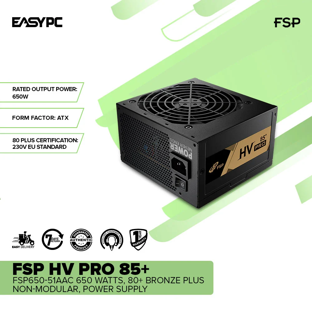 Nguồn PC FSP HV PRO 650W - 80 Plus Bronze - Non Modular - New