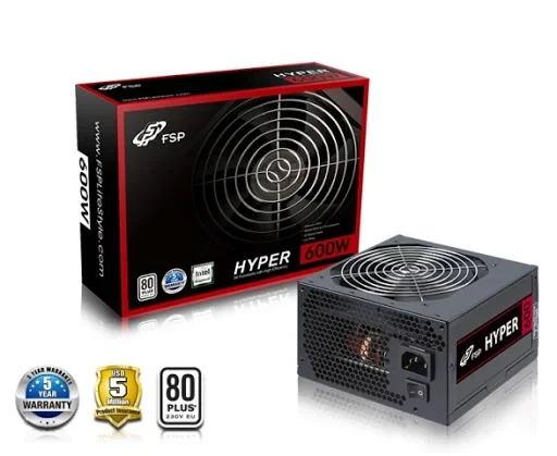 Nguồn PC FSP HYPER K 600W - 80 Plus White - Non Modular - New