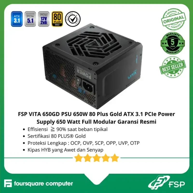 Nguồn PC FSP VITA GM 650W - 80 Plus Gold - Full Modular - New