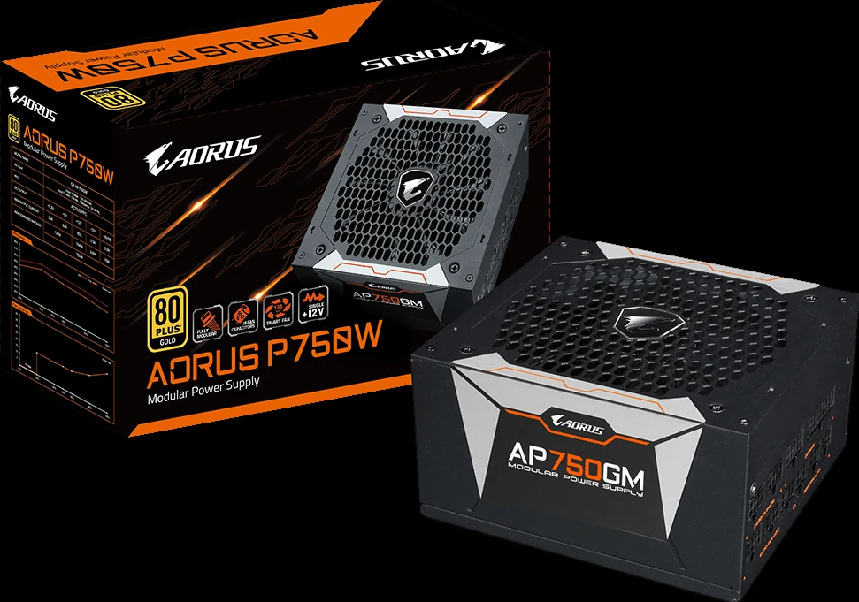 Nguồn PC GIGABYTE AORUS P750W - 80 Plus Gold - Full Modular - New