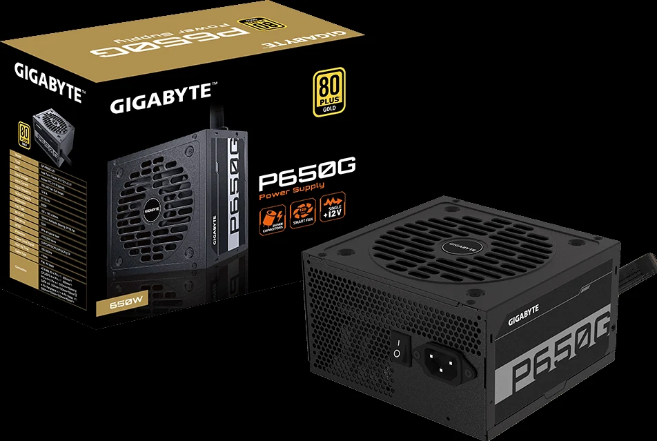 Nguồn PC GIGABYTE P650G - 80 Plus Gold - Non Modular - New