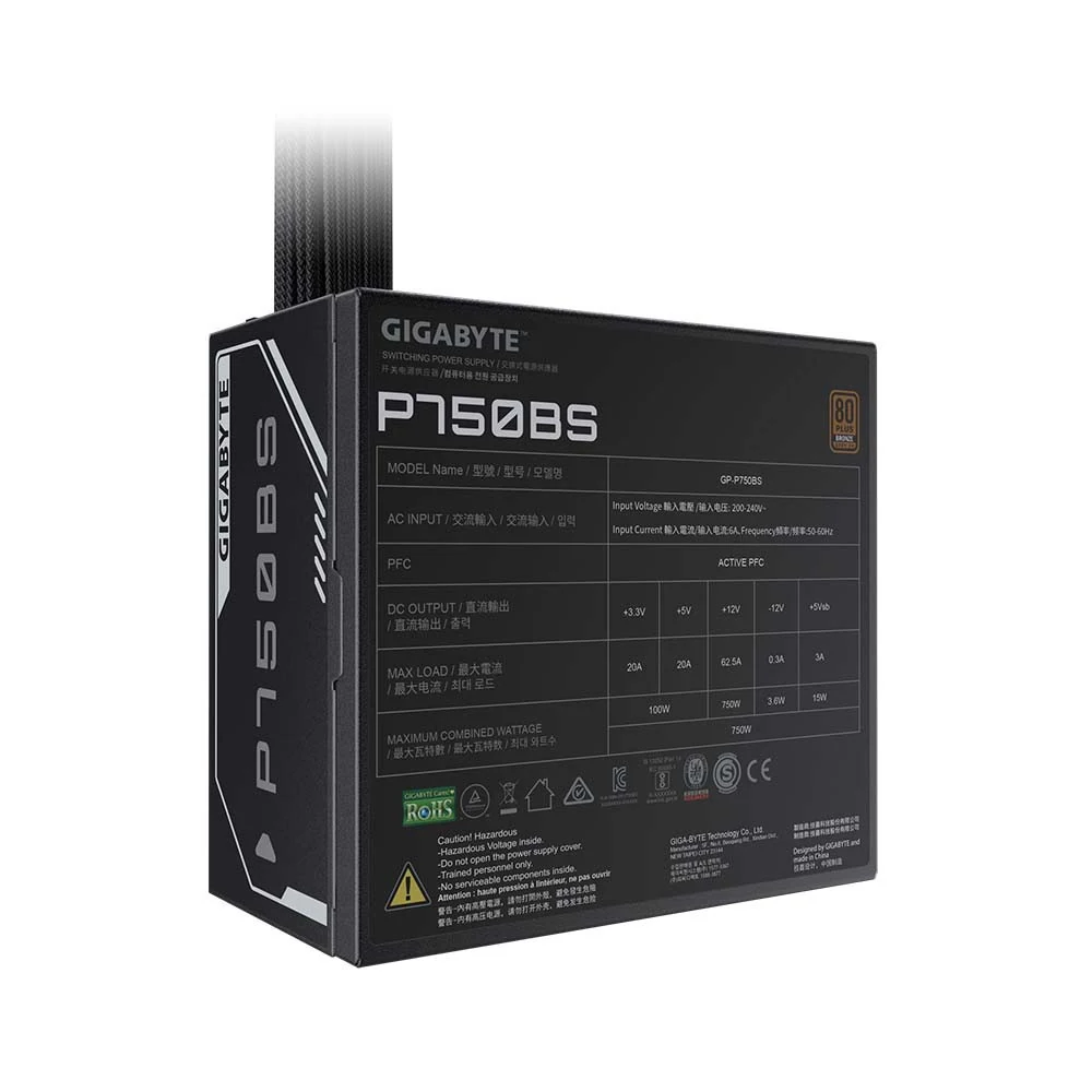 Nguồn PC GIGABYTE P750BS - 80 Plus Silver - Non Modular - New
