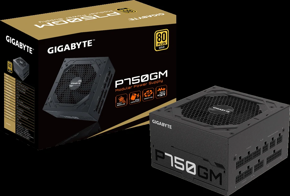 Nguồn PC GIGABYTE P750GM - 80 Plus Gold - Full Modular - New