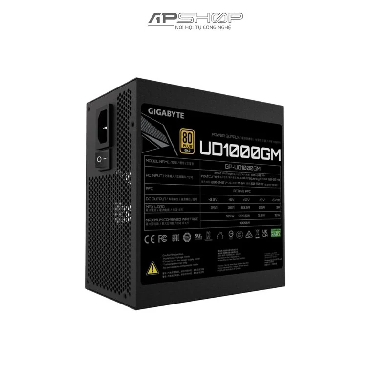 Nguồn PC GIGABYTE UD1000GM PG5 - 80 Plus Gold - Full Modular - New