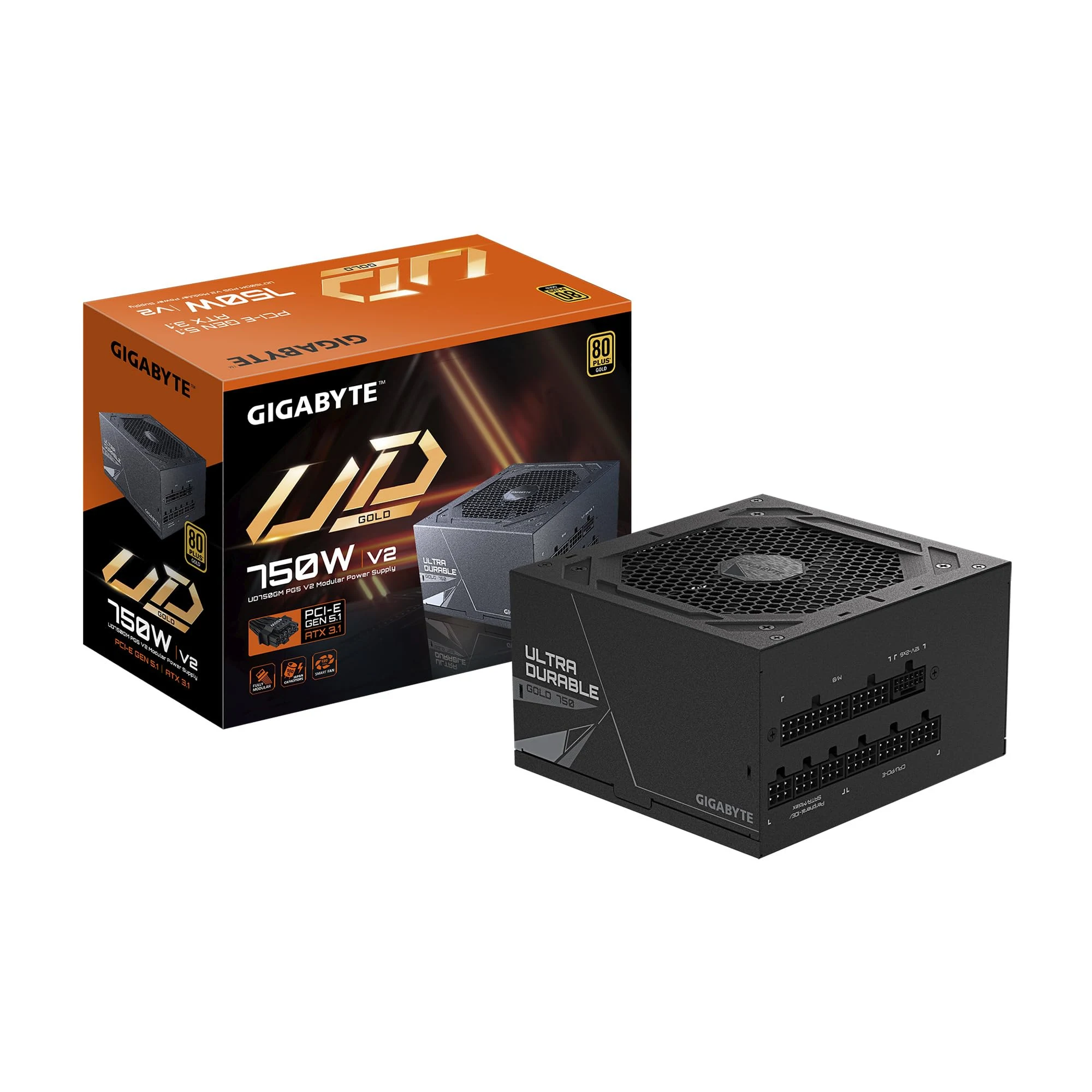 Nguồn PC GIGABYTE UD750GM PCIE 5.0 - 80 Plus Gold - Full Modular - New