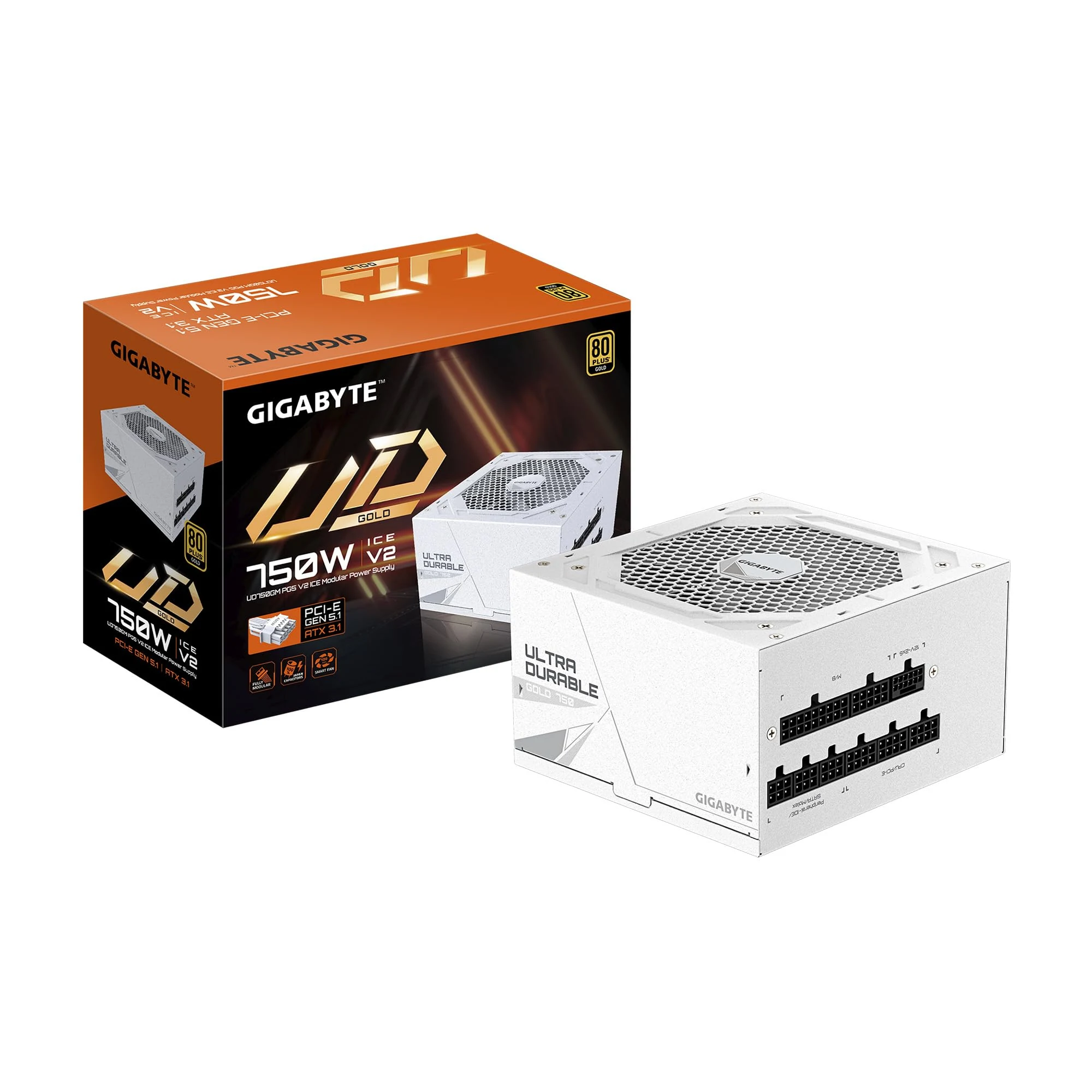 Nguồn PC GIGABYTE UD750GM PCIE 5.0 - 80 Plus Gold - Full Modular - New